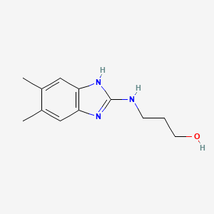 molecular formula C12H17N3O B3122223 3-(5,6-二甲基-1h-苯并[d]咪唑-2-氨基)丙醇 CAS No. 301163-47-3