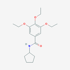 molecular formula C18H27NO4 B312226 N-cyclopentyl-3,4,5-triethoxybenzamide 
