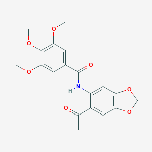 molecular formula C19H19NO7 B312229 N-(6-acetyl-1,3-benzodioxol-5-yl)-3,4,5-trimethoxybenzamide 