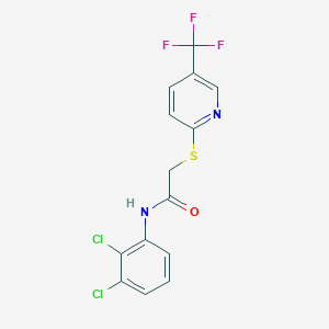 molecular formula C14H9Cl2F3N2OS B3122330 N-(2,3-二氯苯基)-2-{[5-(三氟甲基)吡啶-2-基]硫代}乙酰胺 CAS No. 303091-22-7