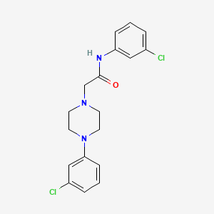 molecular formula C18H19Cl2N3O B3122333 N-(3-氯苯基)-2-[4-(3-氯苯基)哌嗪-1-基]乙酰胺 CAS No. 303091-52-3