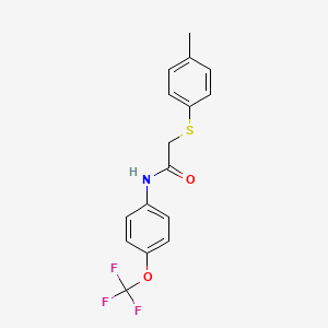 molecular formula C16H14F3NO2S B3122340 2-[(4-methylphenyl)sulfanyl]-N-[4-(trifluoromethoxy)phenyl]acetamide CAS No. 303091-70-5