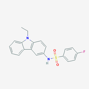 molecular formula C20H17FN2O2S B312236 N-(9-ethyl-9H-carbazol-3-yl)-4-fluorobenzenesulfonamide 