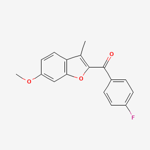 molecular formula C17H13FO3 B3122361 4-氟苯基（6-甲氧基-3-甲基-1-苯并呋喃-2-基）甲酮 CAS No. 303145-35-9