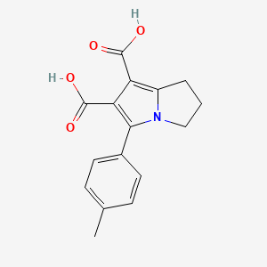 molecular formula C16H15NO4 B3122366 5-(4-methylphenyl)-2,3-dihydro-1H-pyrrolizine-6,7-dicarboxylic acid CAS No. 303145-38-2
