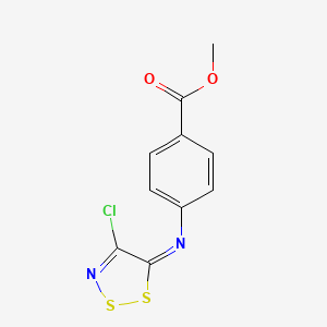 molecular formula C10H7ClN2O2S2 B3122370 methyl 4-[(4-chloro-5H-1,2,3-dithiazol-5-yliden)amino]benzenecarboxylate CAS No. 303145-63-3