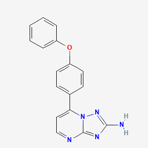 molecular formula C17H13N5O B3122378 7-(4-苯氧基苯基)-[1,2,4]三唑并[1,5-a]嘧啶-2-胺 CAS No. 303145-65-5