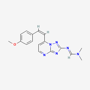 molecular formula C17H18N6O B3122382 N'-[7-(4-methoxystyryl)[1,2,4]triazolo[1,5-a]pyrimidin-2-yl]-N,N-dimethyliminoformamide CAS No. 303145-81-5