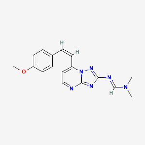 molecular formula C17H18N6O B3122382 N'-[7-(4-甲氧基苯乙烯基)[1,2,4]三唑并[1,5-a]嘧啶-2-基]-N,N-二甲基亚胺甲酰胺 CAS No. 303145-81-5