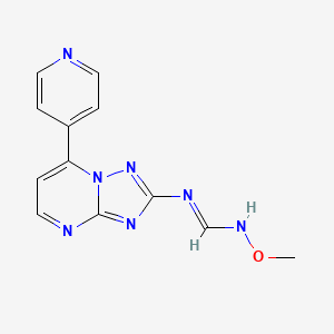 molecular formula C12H11N7O B3122386 N-甲氧基-N'-(7-吡啶-4-基-[1,2,4]三唑并[1,5-a]嘧啶-2-基)甲亚胺 CAS No. 303145-84-8