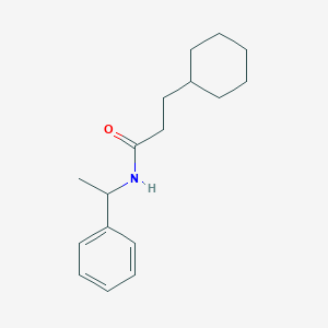 molecular formula C17H25NO B312239 3-cyclohexyl-N-(1-phenylethyl)propanamide 