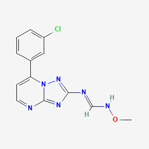 molecular formula C13H11ClN6O B3122397 N'-[7-(3-chlorophenyl)-[1,2,4]triazolo[1,5-a]pyrimidin-2-yl]-N-methoxymethanimidamide CAS No. 303146-05-6