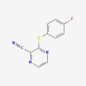 molecular formula C11H6FN3S B3122422 3-[(4-Fluorophenyl)sulfanyl]-2-pyrazinecarbonitrile CAS No. 303146-81-8