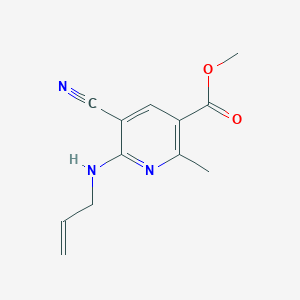 molecular formula C12H13N3O2 B3122438 Methyl 6-(allylamino)-5-cyano-2-methylnicotinate CAS No. 303146-90-9