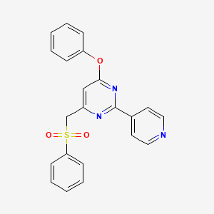 molecular formula C22H17N3O3S B3122445 [6-Phenoxy-2-(4-pyridinyl)-4-pyrimidinyl]methyl phenyl sulfone CAS No. 303147-06-0