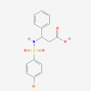 molecular formula C15H14BrNO4S B312247 N-[(4-bromophenyl)sulfonyl]-3-phenyl-beta-alanine 