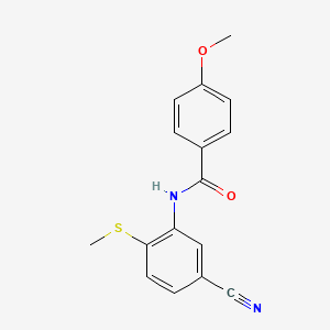 molecular formula C16H14N2O2S B3122474 N-(5-氰基-2-(甲硫基)苯基)-4-甲氧基苯甲酰胺 CAS No. 303147-29-7