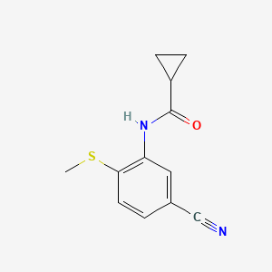 molecular formula C12H12N2OS B3122488 N-(5-氰基-2-(甲基硫基)苯基)环丙烷甲酰胺 CAS No. 303147-48-0