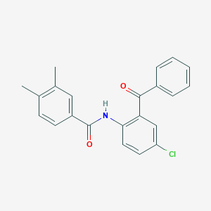 molecular formula C22H18ClNO2 B312249 N-(2-benzoyl-4-chlorophenyl)-3,4-dimethylbenzamide 