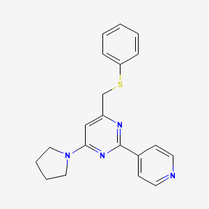 Phenyl [2-(4-pyridinyl)-6-(1-pyrrolidinyl)-4-pyrimidinyl]methyl sulfide