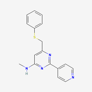 molecular formula C17H16N4S B3122511 N-methyl-6-[(phenylsulfanyl)methyl]-2-(4-pyridinyl)-4-pyrimidinamine CAS No. 303147-63-9