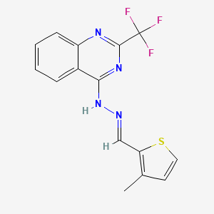 molecular formula C15H11F3N4S B3122556 3-Methyl-2-thiophenecarbaldehyde N-(2-(trifluoromethyl)-4-quinazolinyl)hydrazone CAS No. 303148-70-1