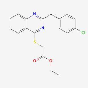 molecular formula C19H17ClN2O2S B3122584 2-{[2-(4-氯苄基)-4-喹唑啉基]硫烷基}乙酸乙酯 CAS No. 303149-44-2