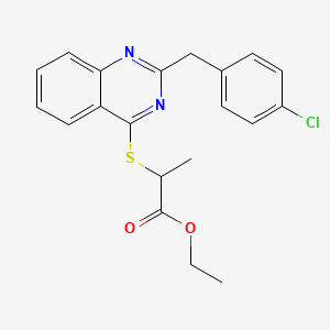 Ethyl 2-{[2-(4-chlorobenzyl)-4-quinazolinyl]sulfanyl}propanoate