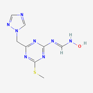 molecular formula C8H10N8OS B3122614 N-hydroxy-N'-[4-methylsulfanyl-6-(1,2,4-triazol-1-ylmethyl)-1,3,5-triazin-2-yl]methanimidamide CAS No. 303150-32-5