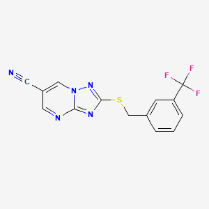 molecular formula C14H8F3N5S B3122631 2-{[3-(Trifluoromethyl)benzyl]sulfanyl}[1,2,4]triazolo[1,5-a]pyrimidine-6-carbonitrile CAS No. 303150-58-5