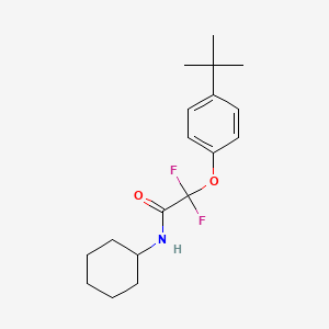 molecular formula C18H25F2NO2 B3122644 2-(4-tert-butylphenoxy)-N-cyclohexyl-2,2-difluoroacetamide CAS No. 303151-04-4