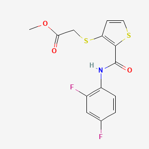 molecular formula C14H11F2NO3S2 B3122648 2-({2-[(2,4-二氟苯胺基)羰基]-3-噻吩基}硫代)乙酸甲酯 CAS No. 303151-08-8