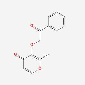 molecular formula C14H12O4 B3122677 2-methyl-3-(2-oxo-2-phenylethoxy)-4H-pyran-4-one CAS No. 303151-85-1