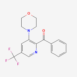 molecular formula C17H15F3N2O2 B3122692 [3-Morpholino-5-(trifluoromethyl)-2-pyridinyl](phenyl)methanone CAS No. 303151-96-4