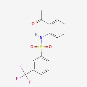 molecular formula C15H12F3NO3S B3122696 N-(2-acetylphenyl)-3-(trifluoromethyl)benzenesulfonamide CAS No. 303152-35-4