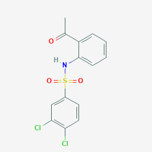molecular formula C14H11Cl2NO3S B3122707 N-(2-乙酰苯基)-3,4-二氯苯磺酰胺 CAS No. 303152-41-2