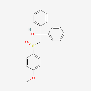 molecular formula C21H20O3S B3122714 2-[(4-Methoxyphenyl)sulfinyl]-1,1-diphenyl-1-ethanol CAS No. 303152-48-9