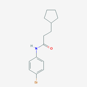 molecular formula C14H18BrNO B312274 N-(4-bromophenyl)-3-cyclopentylpropanamide 
