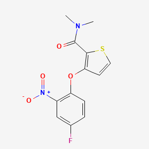 molecular formula C13H11FN2O4S B3122743 3-(4-fluoro-2-nitrophenoxy)-N,N-dimethylthiophene-2-carboxamide CAS No. 303152-77-4