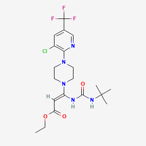 ethyl (E)-3-(tert-butylcarbamoylamino)-3-[4-[3-chloro-5-(trifluoromethyl)pyridin-2-yl]piperazin-1-yl]prop-2-enoate