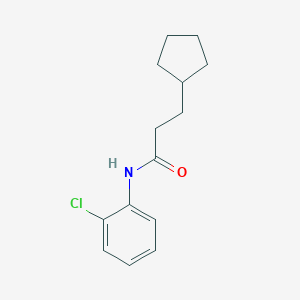 molecular formula C14H18ClNO B312279 N-(2-chlorophenyl)-3-cyclopentylpropanamide 
