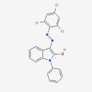 molecular formula C20H12Cl3N3O B3122794 1-苯基-1H-吲哚-2,3-二酮 3-[N-(2,4,6-三氯苯基)腙] CAS No. 303984-83-0