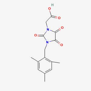 molecular formula C15H16N2O5 B3122815 2-[3-(Mesitylmethyl)-2,4,5-trioxo-1-imidazolidinyl]acetic acid CAS No. 303986-47-2