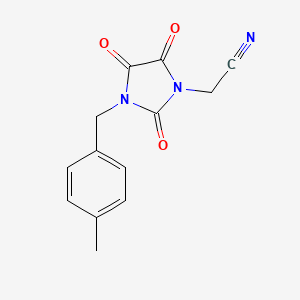 molecular formula C13H11N3O3 B3122817 2-[3-(4-Methylbenzyl)-2,4,5-trioxo-1-imidazolidinyl]acetonitrile CAS No. 303986-55-2