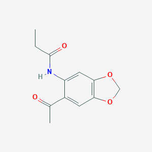 molecular formula C12H13NO4 B312282 N-(6-acetyl-1,3-benzodioxol-5-yl)propanamide 