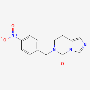 molecular formula C13H12N4O3 B3122825 6-[(4-Nitrophenyl)methyl]-7,8-dihydroimidazo[1,5-c]pyrimidin-5-one CAS No. 303986-91-6