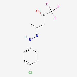 molecular formula C11H10ClF3N2O B3122839 (4E)-4-[(4-氯苯基)肼代亚基]-1,1,1-三氟戊-2-酮 CAS No. 303986-97-2