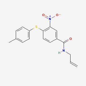 molecular formula C17H16N2O3S B3122894 N-allyl-4-[(4-methylphenyl)sulfanyl]-3-nitrobenzenecarboxamide CAS No. 303988-17-2