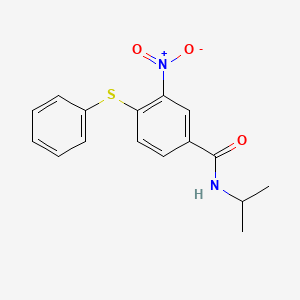 molecular formula C16H16N2O3S B3122904 N-异丙基-3-硝基-4-(苯硫基)苯甲酰胺 CAS No. 303988-31-0