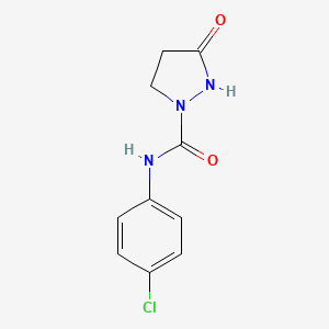 molecular formula C10H10ClN3O2 B3122928 N-(4-氯苯基)-3-氧代-1-吡唑烷甲酰胺 CAS No. 303994-73-2